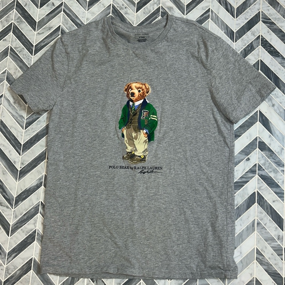 Polo by Ralph Lauren Grey Graphic T-Shirt - Picture 2 of 2